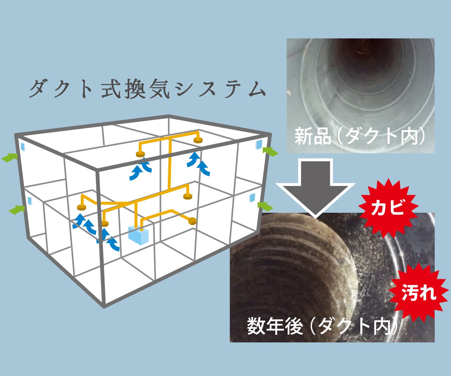 ダクト式換気システムの内部はカビだらけ！？