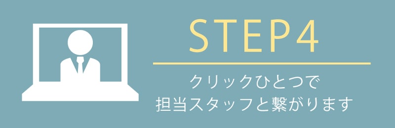 STEP4 クリックひとつで担当スタッフと繋がります