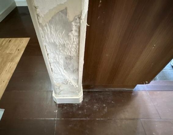 漆喰で壁をリペア